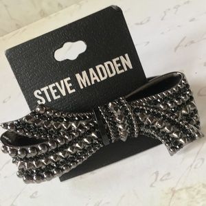 Steve Madden Crystal Ribbon Cuff Bracelet